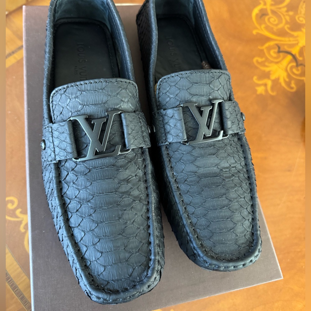 Louis Vuitton Python Black Loafers